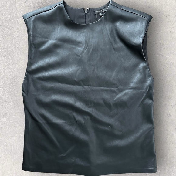 NWT Women’s Dynamite Michaela Faux Leather Muscle T-Shirt | M - Picture 3 of 10